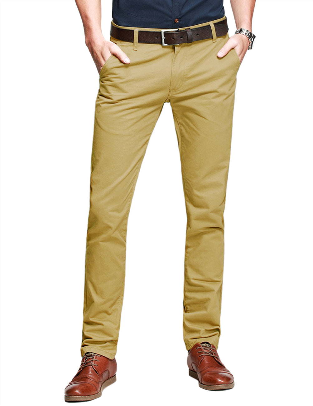 1 Men's Slim Casual Trousers #8025-2