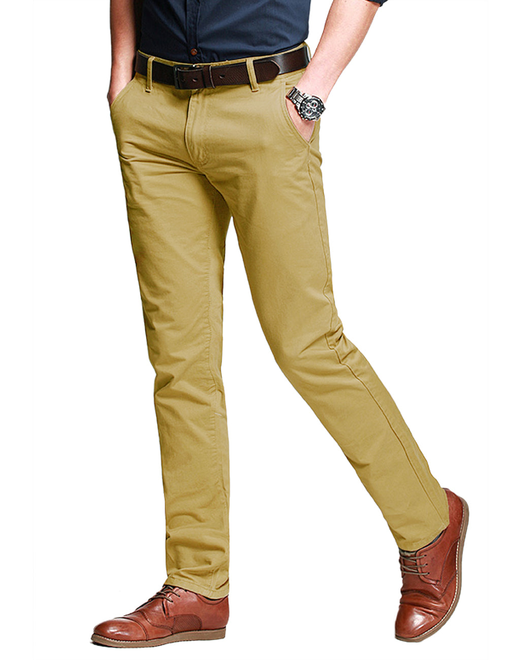 1 Men's Slim Casual Trousers #8025-2