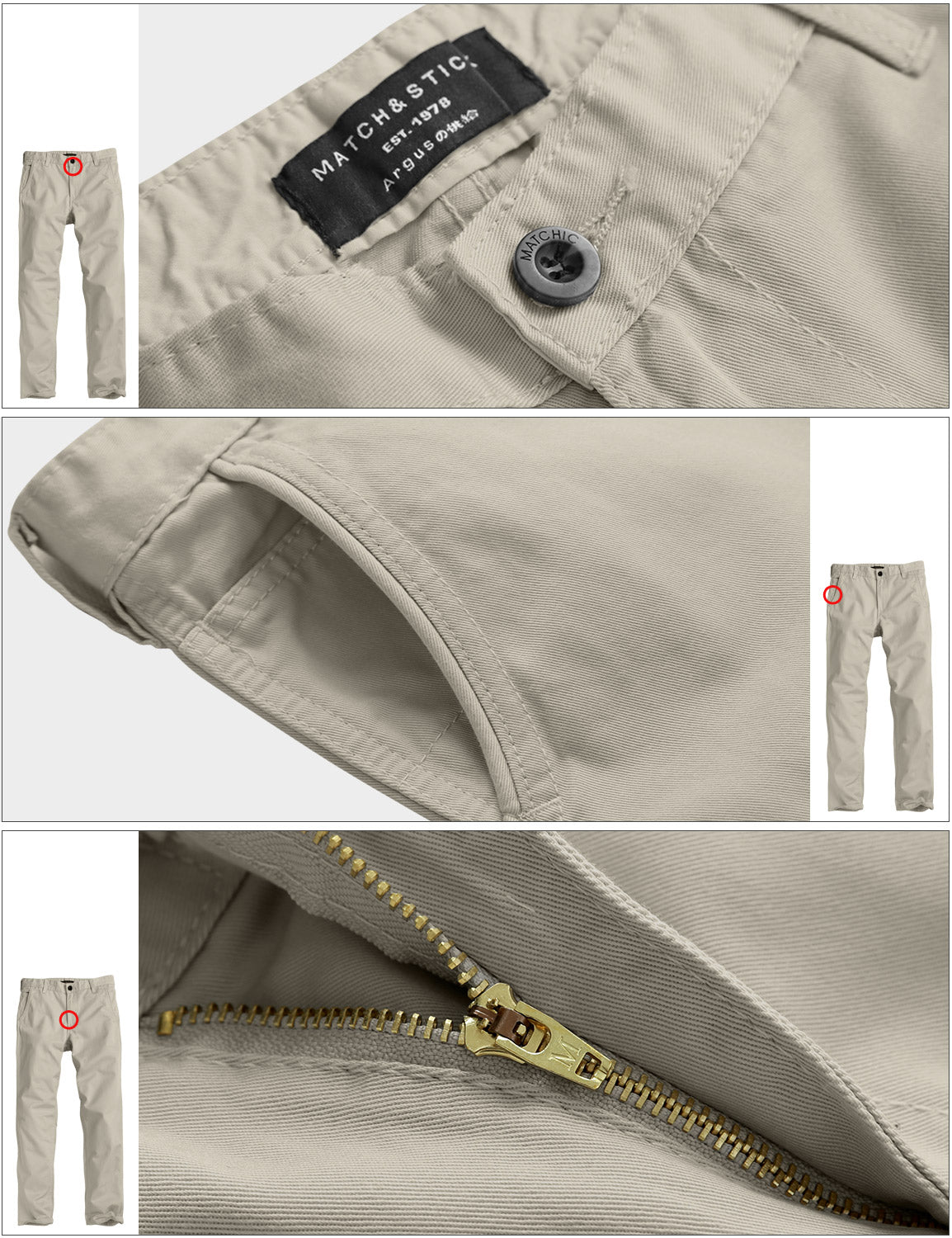 Match Men's Slim Fit Straight Leg Casual Trouser #8036