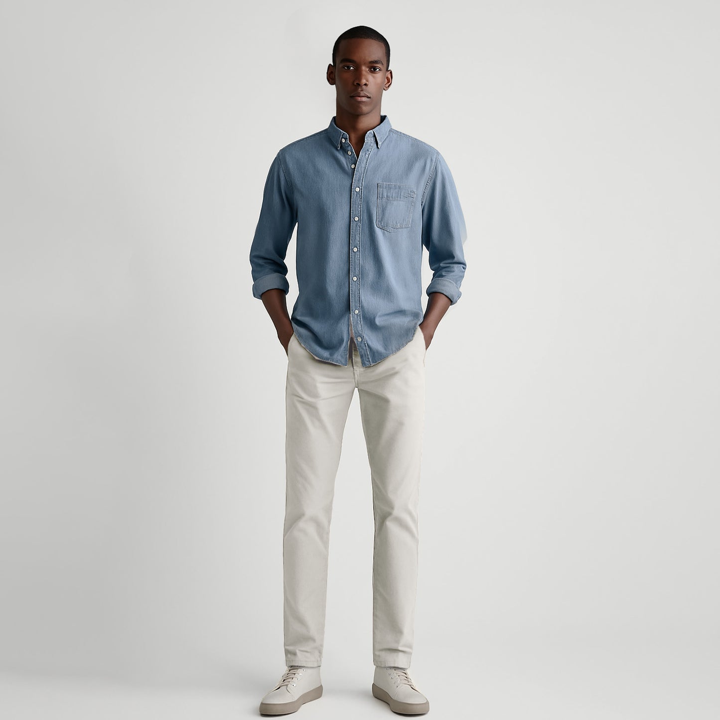 Men's Slim Fit Straight Leg Casual Trouser #8060