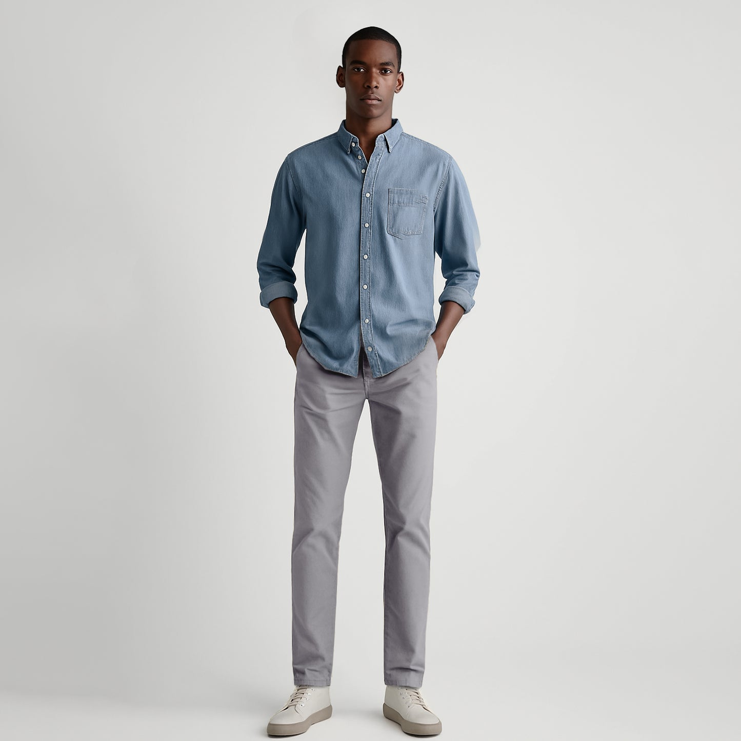 Men's Slim Fit Straight Leg Casual Trouser #8089