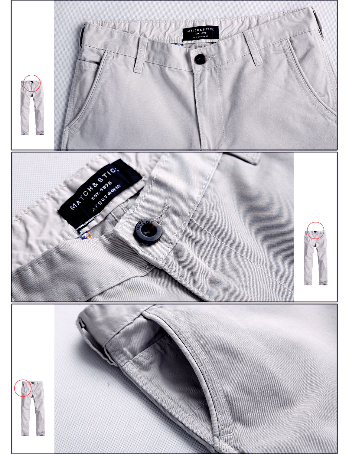 Men's Slim Fit Straight Leg Casual Trouser #8089