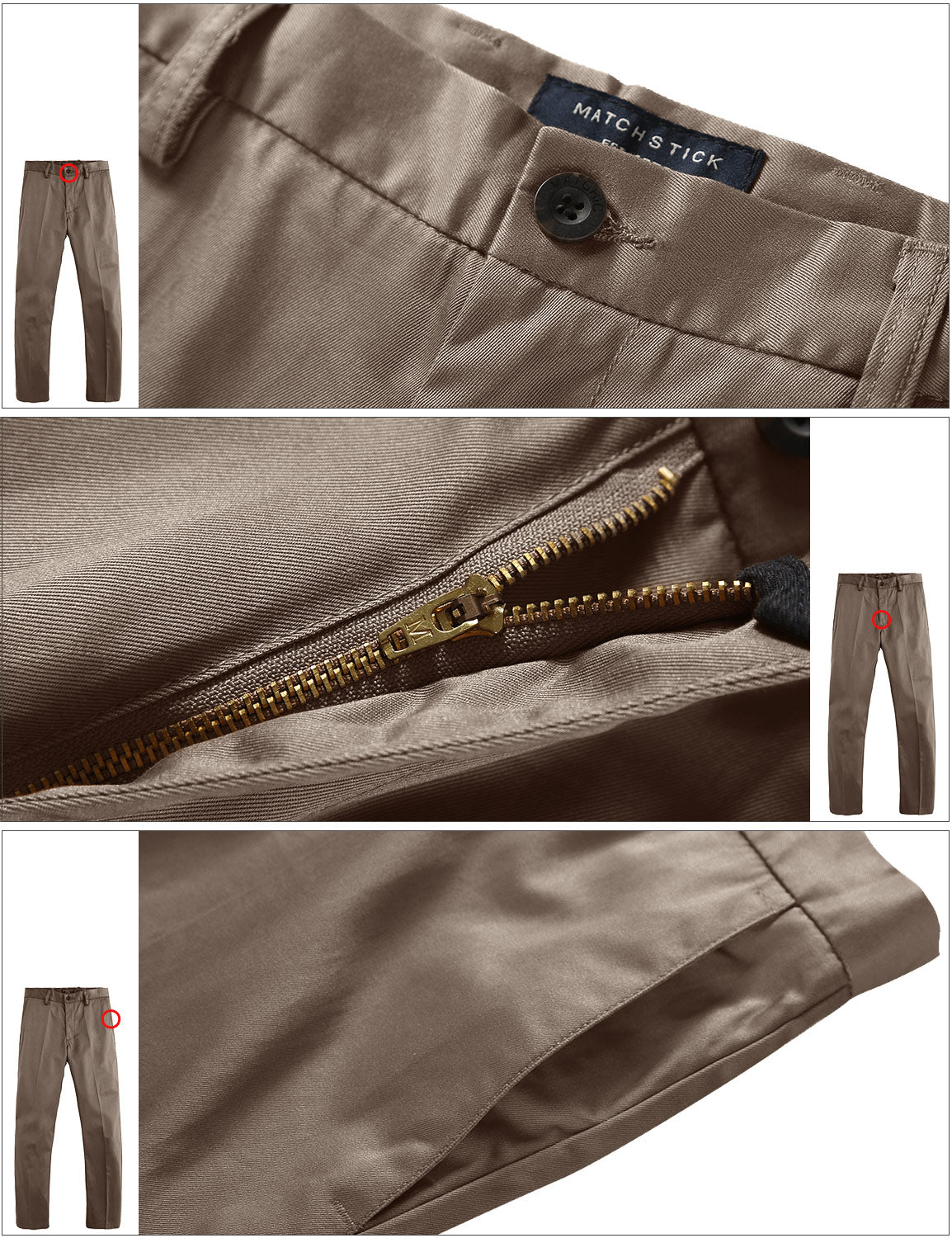 Match Men's Straight-Fit Work Wear Casual Pants #8104