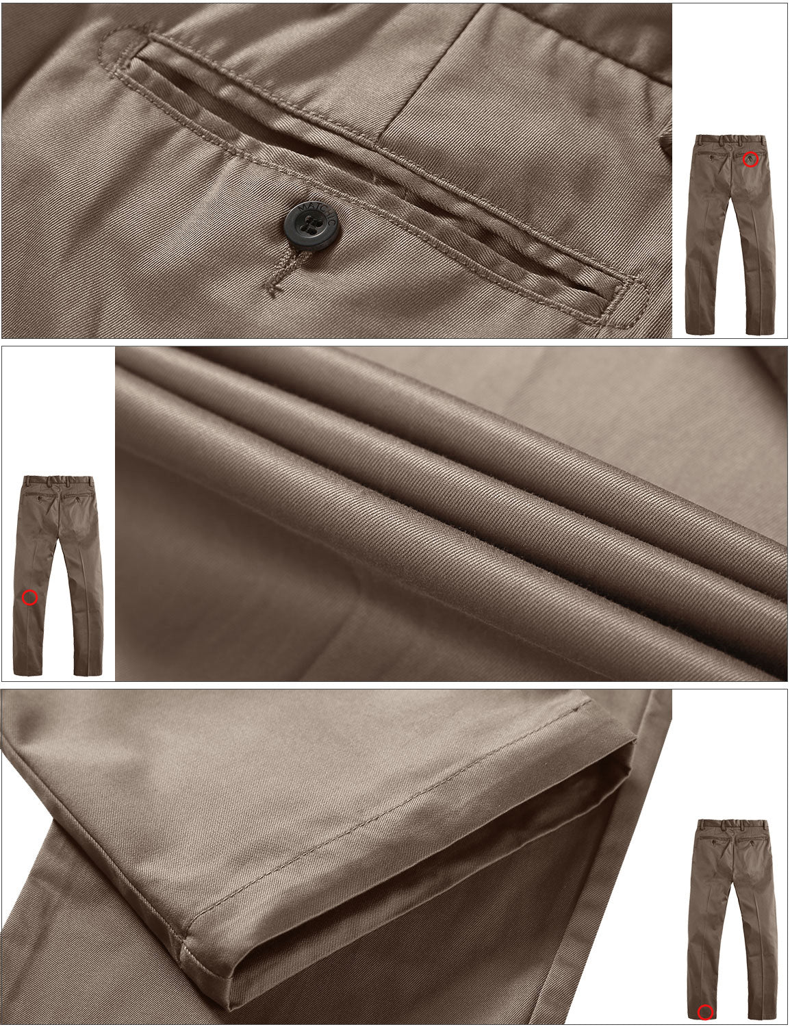 Match Men's Straight-Fit Work Wear Casual Pants #8104