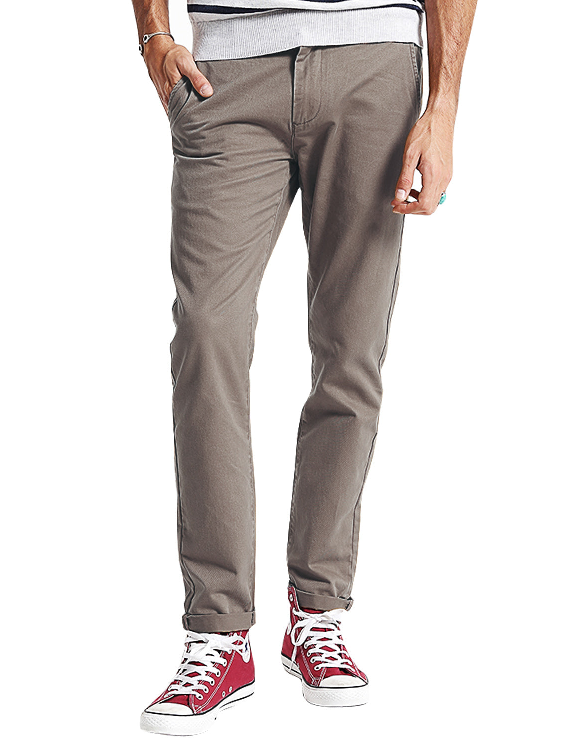 Men's Slim-Fitting Micro-Pleated Casual Pants #8105