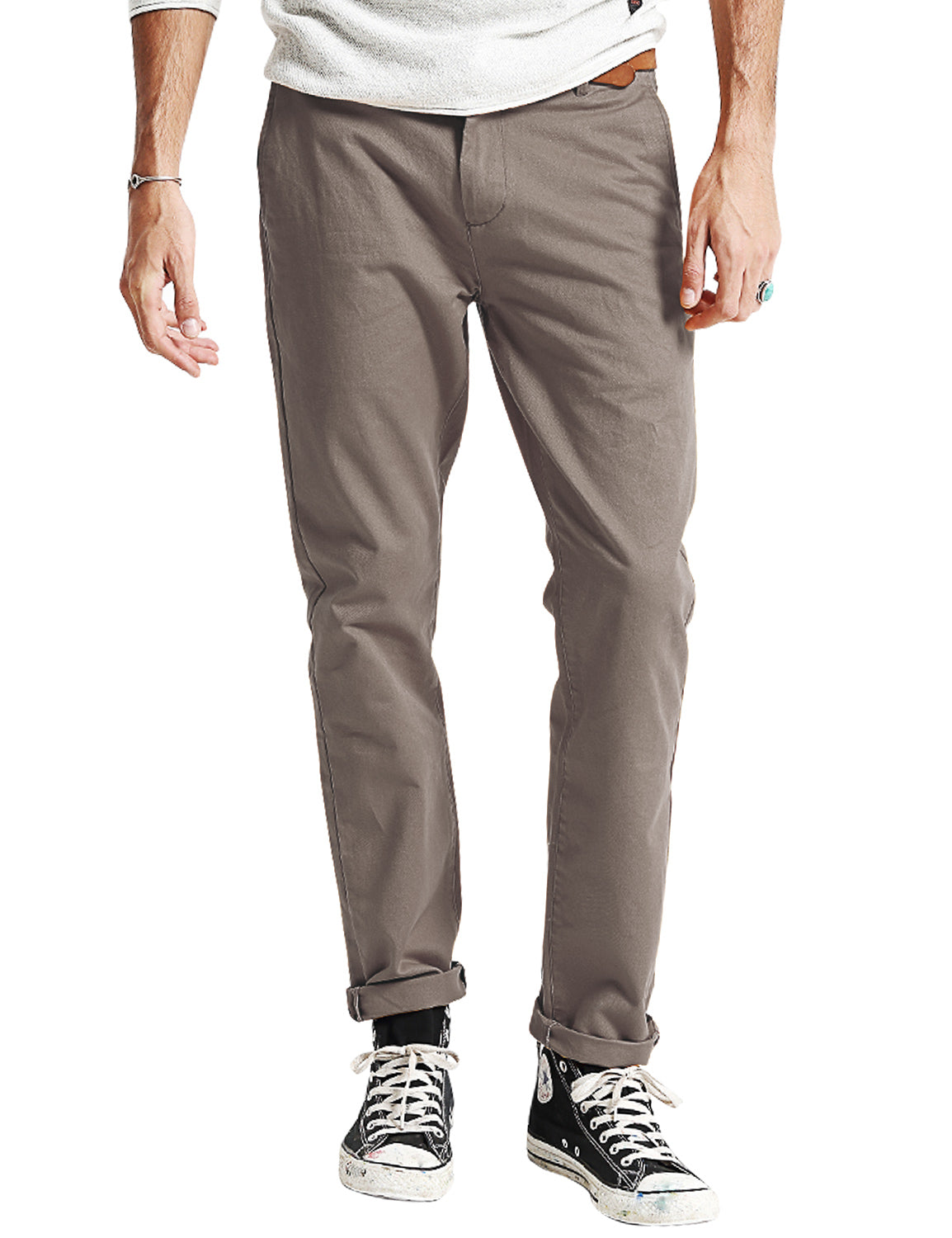 Men's Slim-Fitting Micro-Pleated Casual Pants #8105