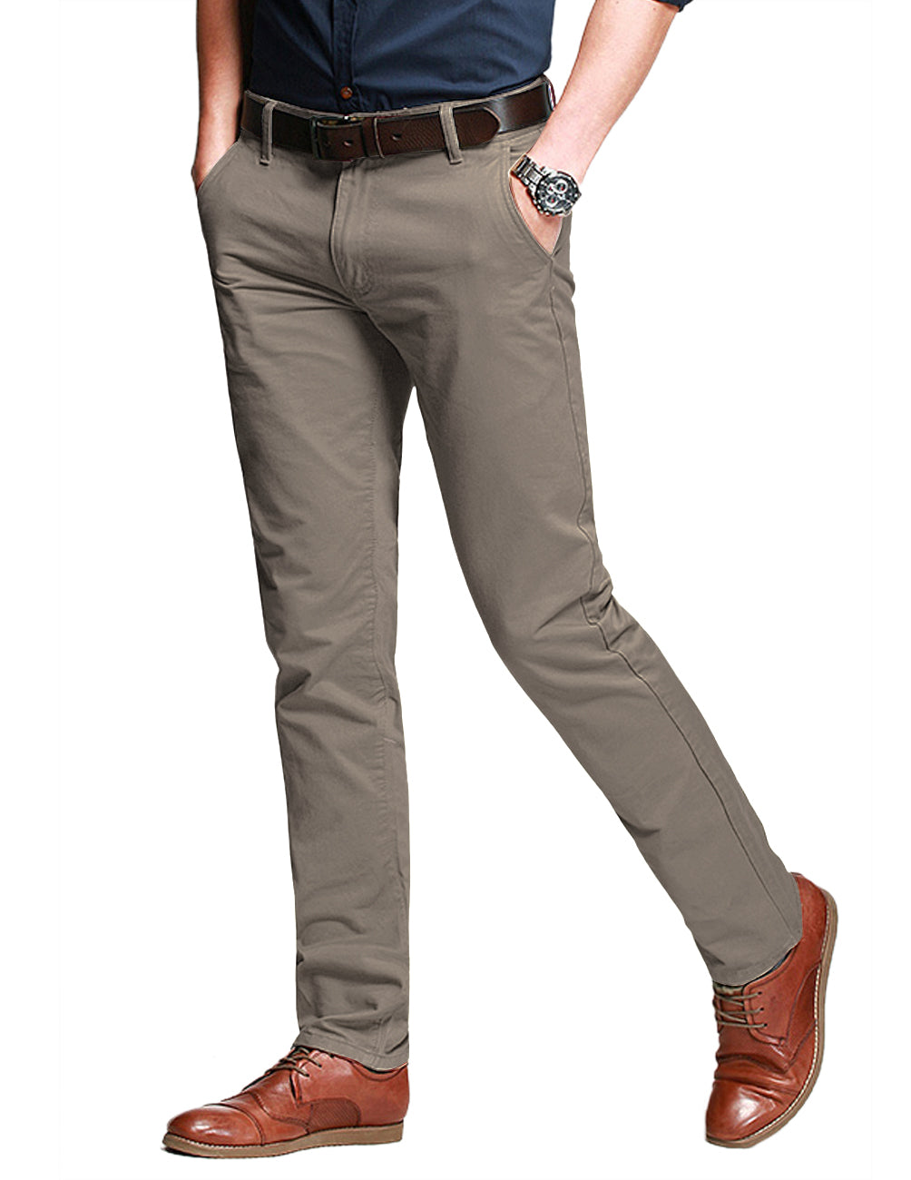 Men's Slim-Fitting Micro-Pleated Casual Pants #8105