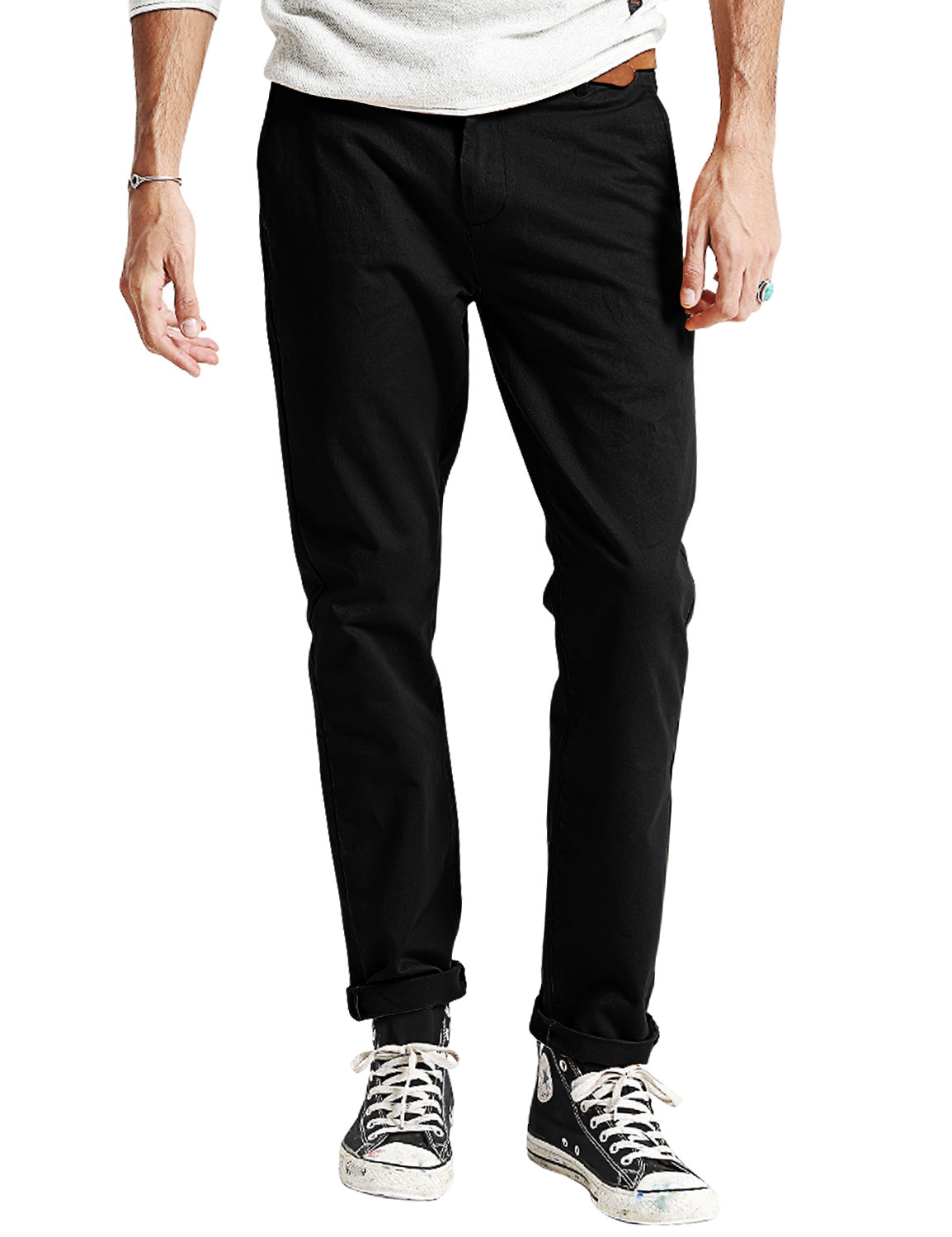 Men's Slim-Fitting Micro-Pleated Casual Pants #8105