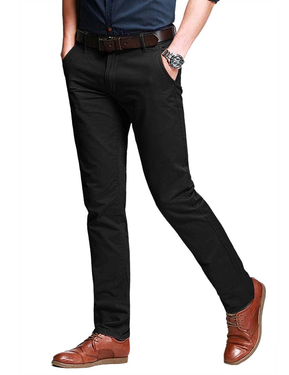 Men's Slim-Fitting Micro-Pleated Casual Pants #8105