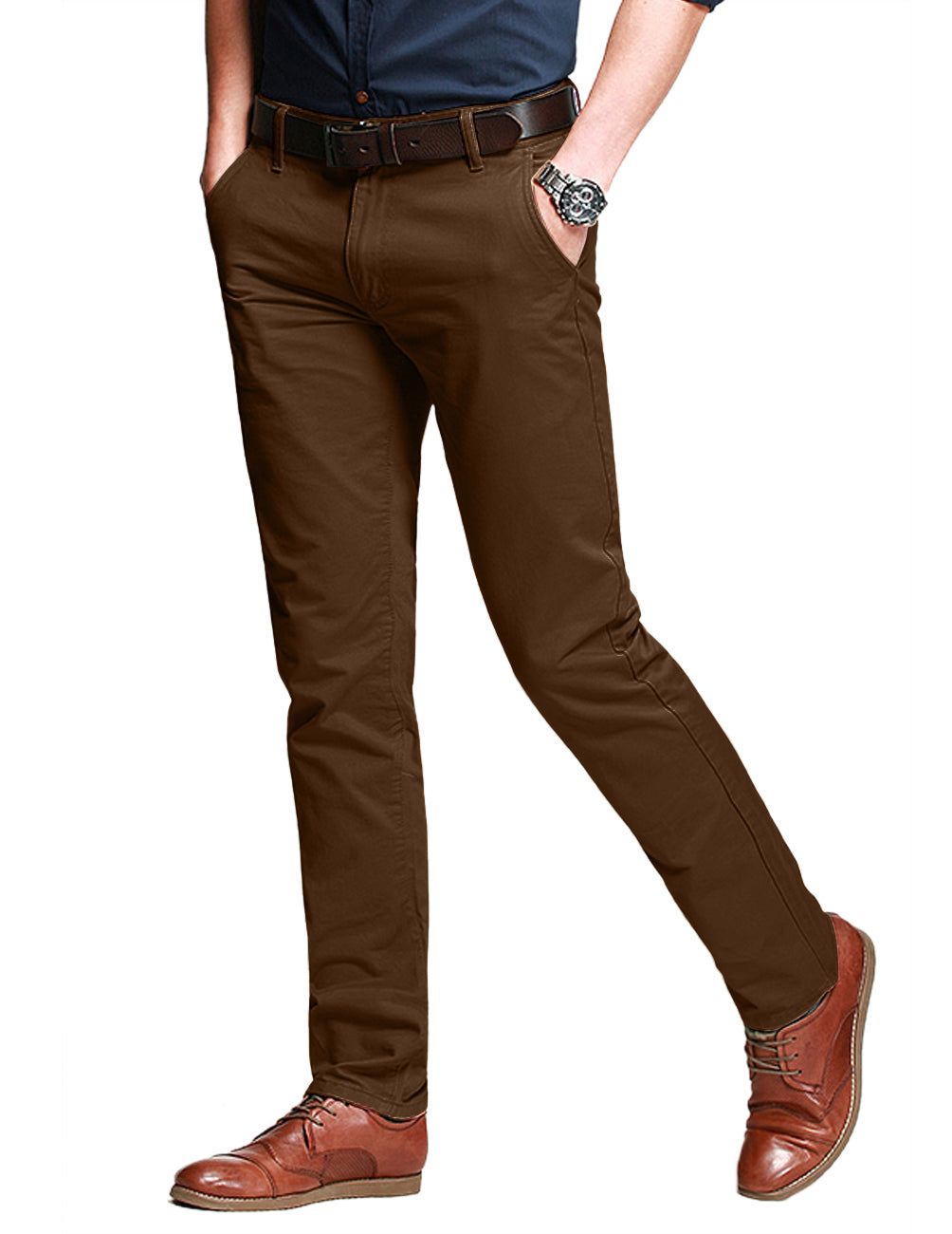 Men's Slim-Fitting Micro-Pleated Casual Pants #8105