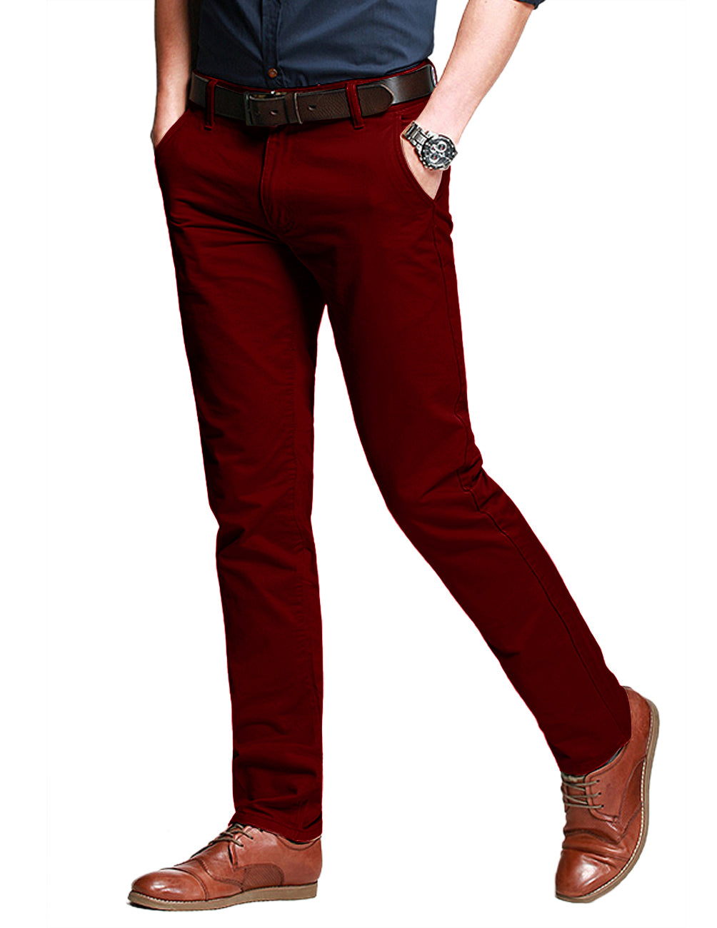 Men's Slim-Fitting Micro-Pleated Casual Pants #8105