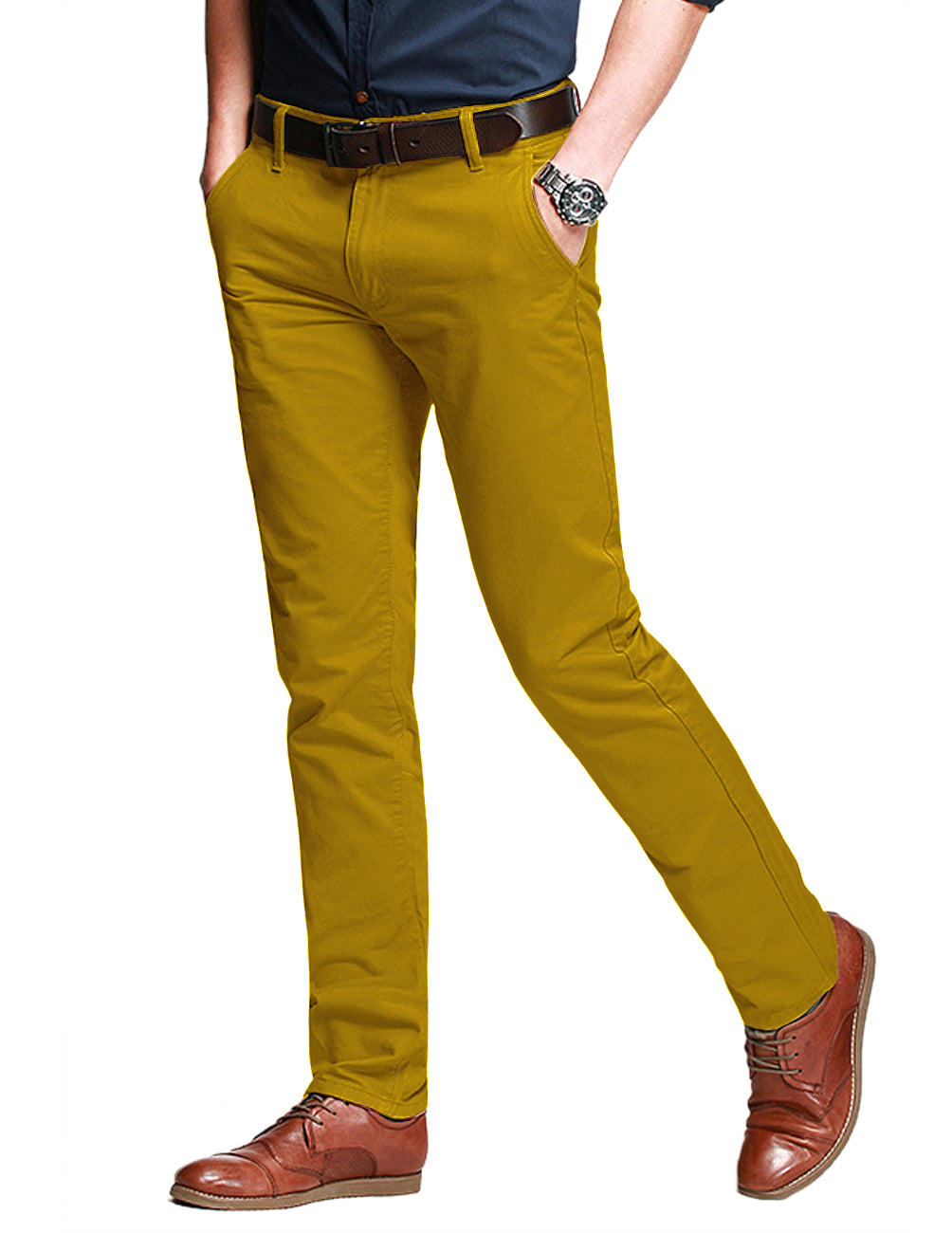 Men's Slim-Fitting Micro-Pleated Casual Pants #8105