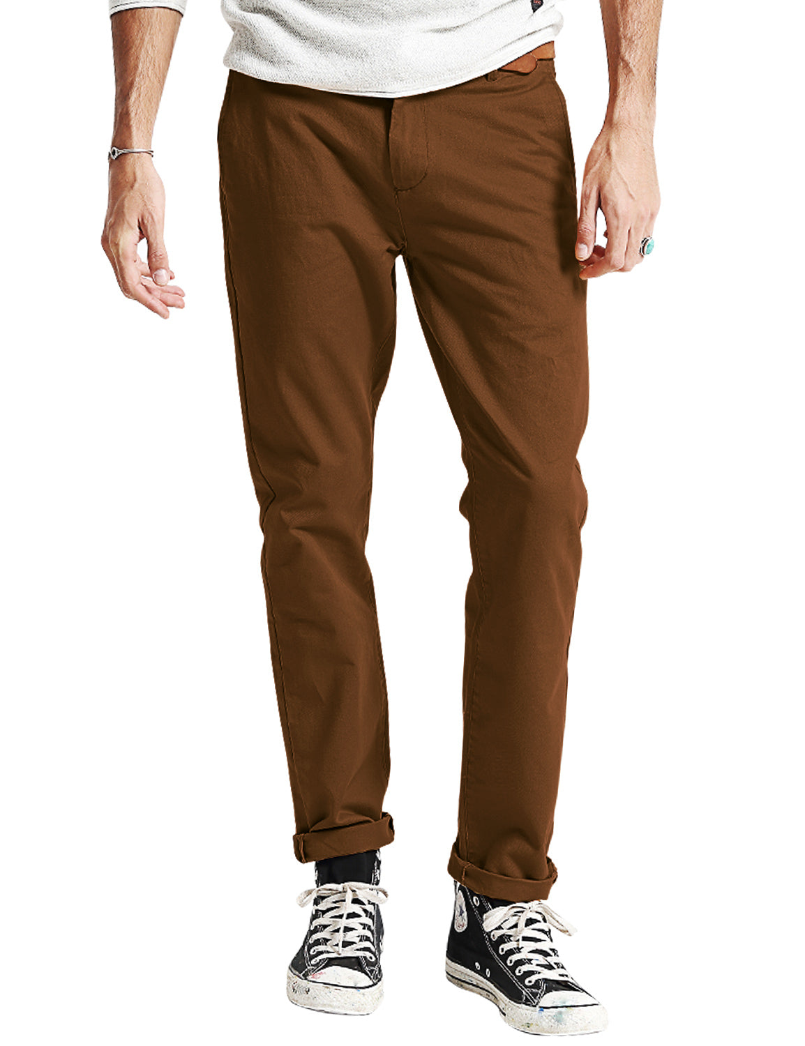 Men's Slim-Fitting Micro-Pleated Casual Pants #8105