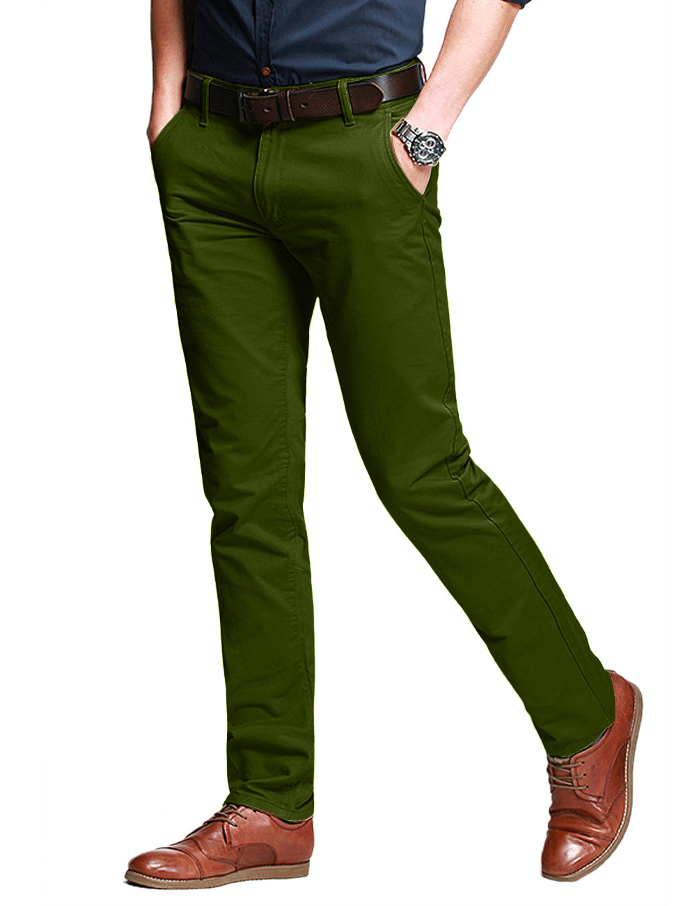 Men's Slim-Fitting Micro-Pleated Casual Pants #8105