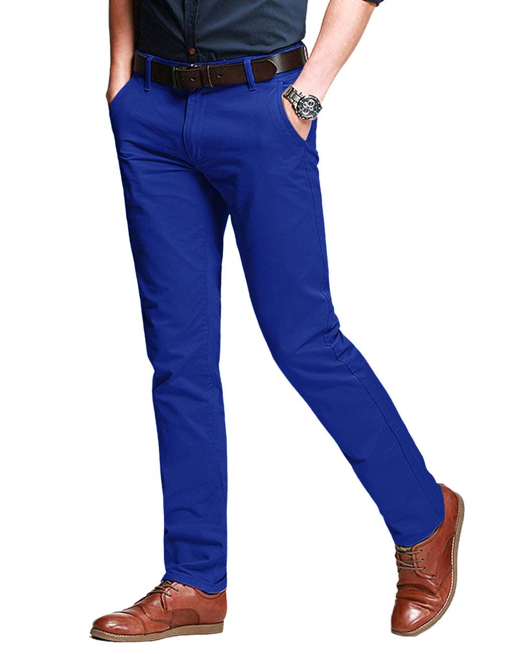 Men's Slim-Fitting Micro-Pleated Casual Pants #8105