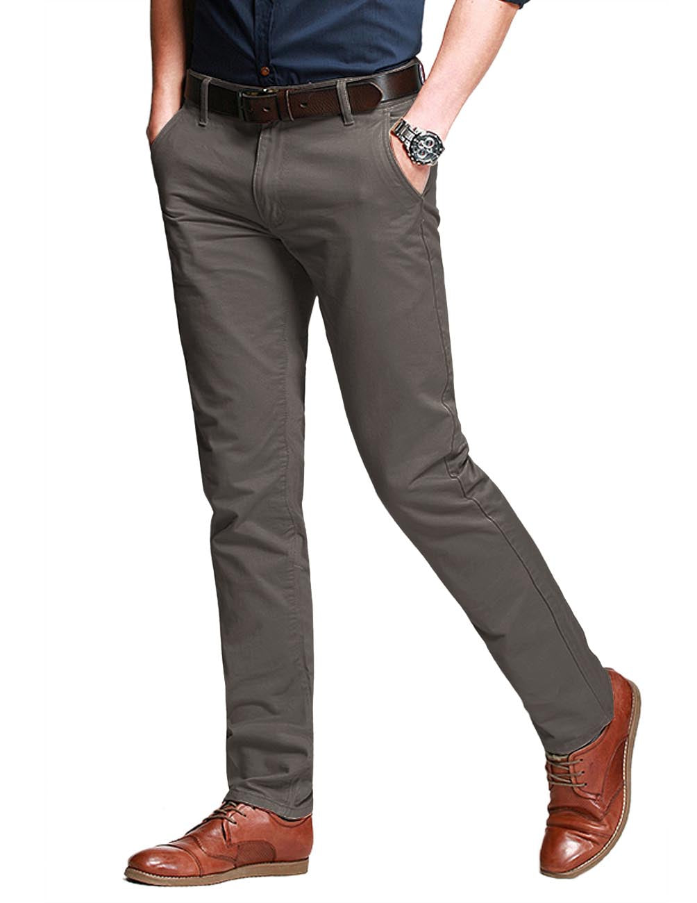 Match Men's Slim Fit Straight Leg Casual Trouser #8106