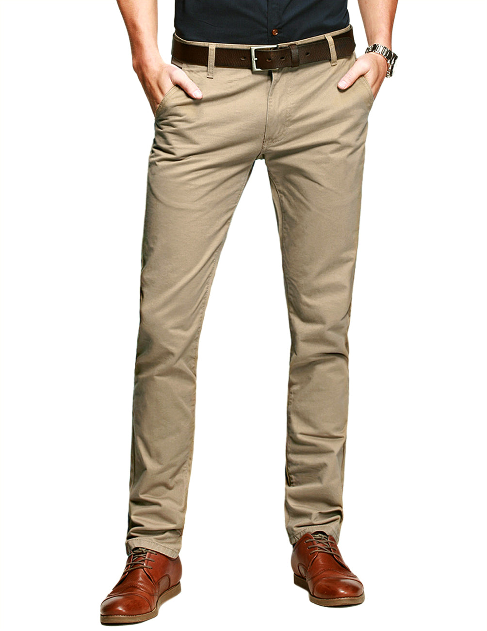 Men's Slim Tapered Casual Trousers #8118