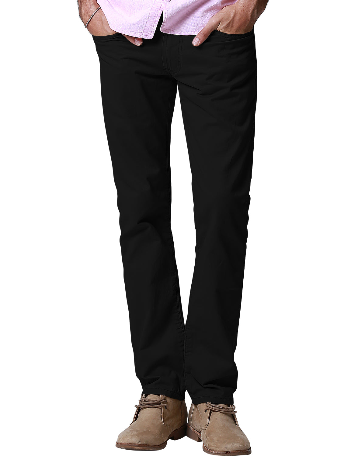 Match Colored Straight Leg Casual Trouser #8140