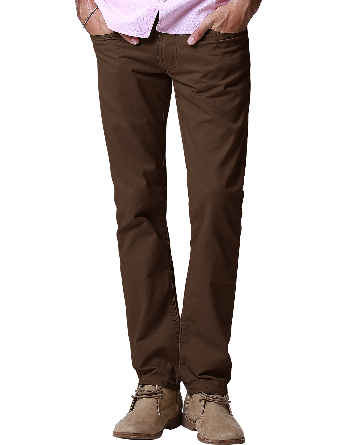 Match Colored Straight Leg Casual Trouser #8140