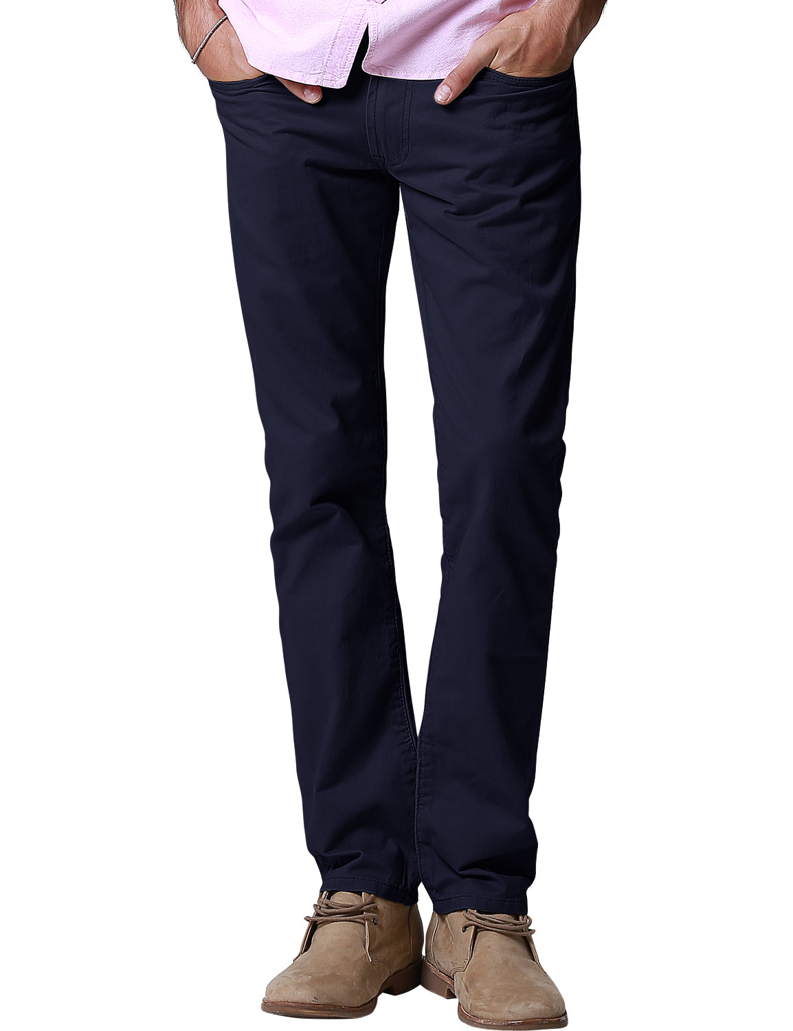 Match Colored Straight Leg Casual Trouser #8140