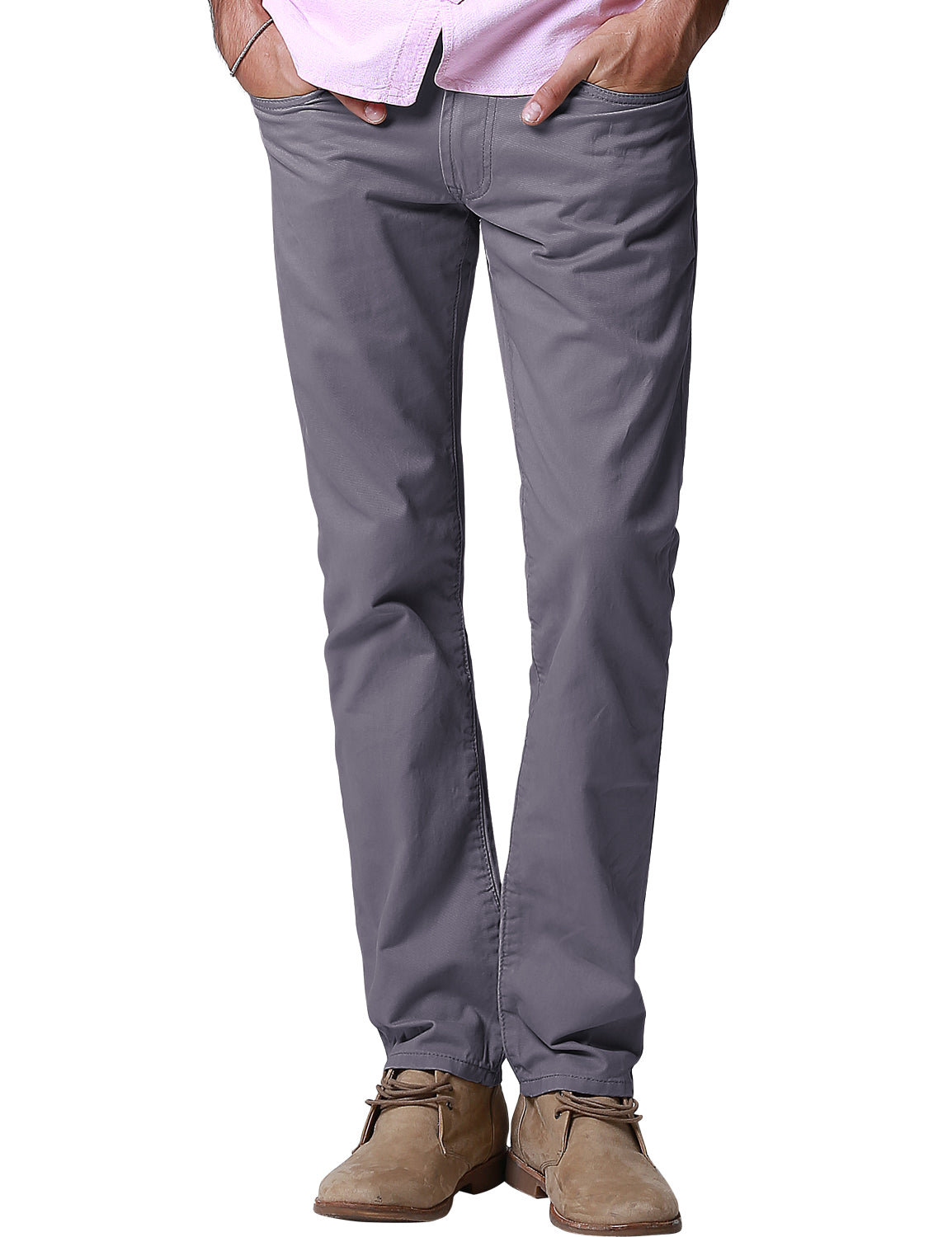 Match Colored Straight Leg Casual Trouser #8140