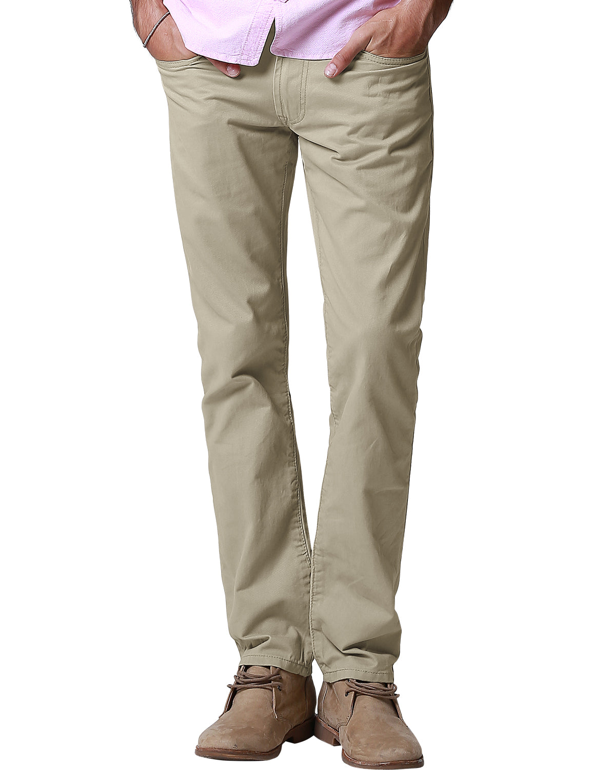 Match Colored Straight Leg Casual Trouser #8140