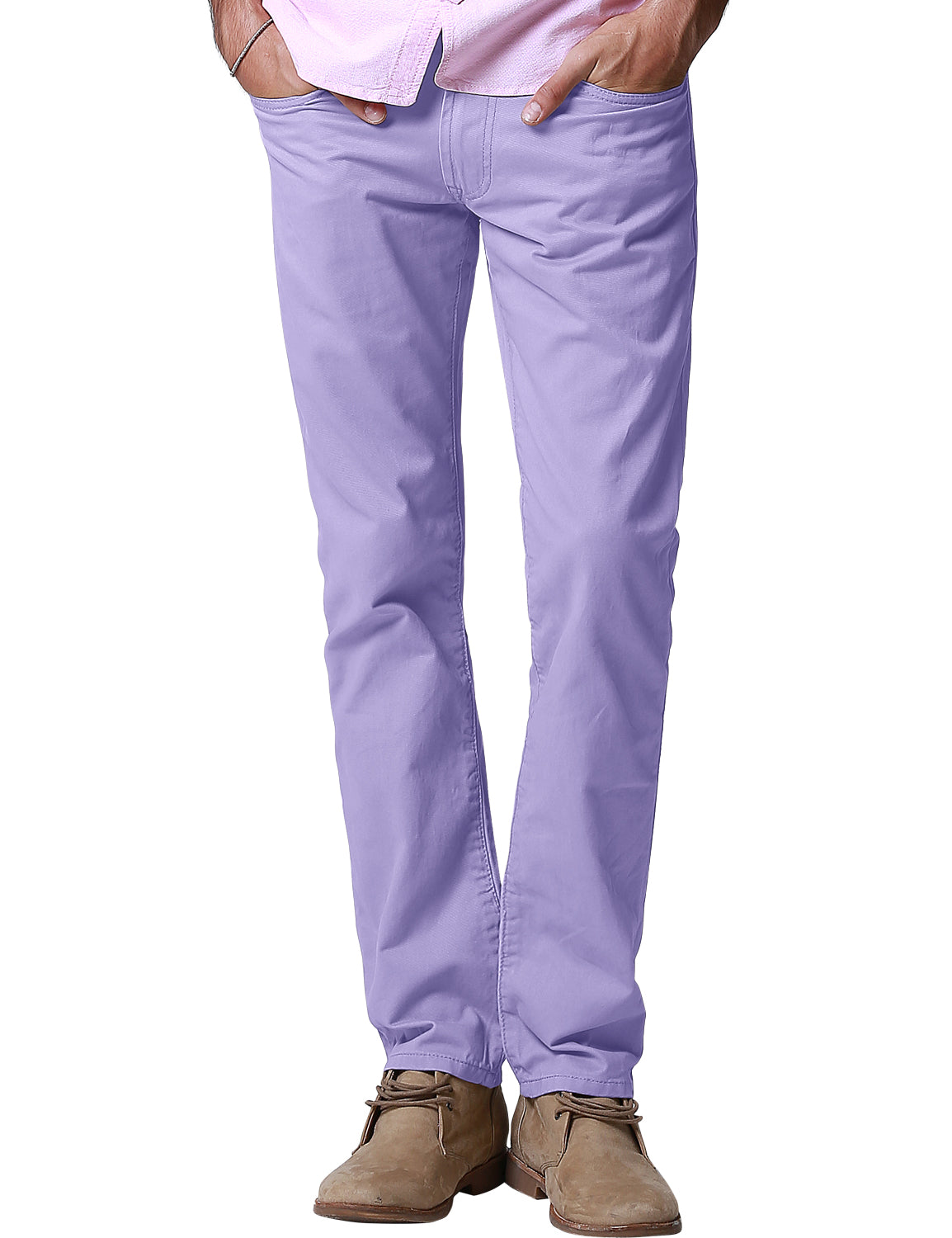 Match Colored Straight Leg Casual Trouser #8140
