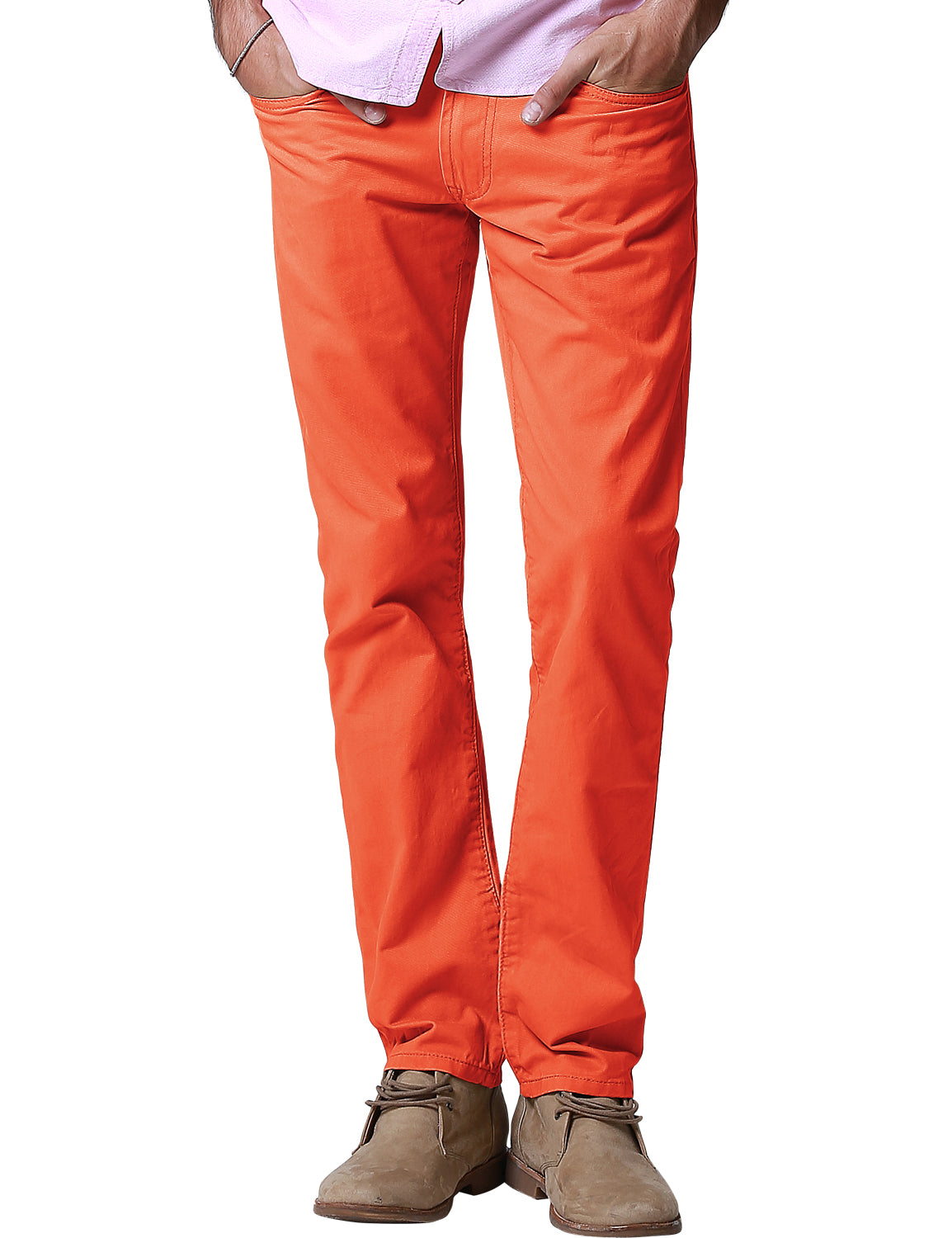 Match Colored Straight Leg Casual Trouser #8140