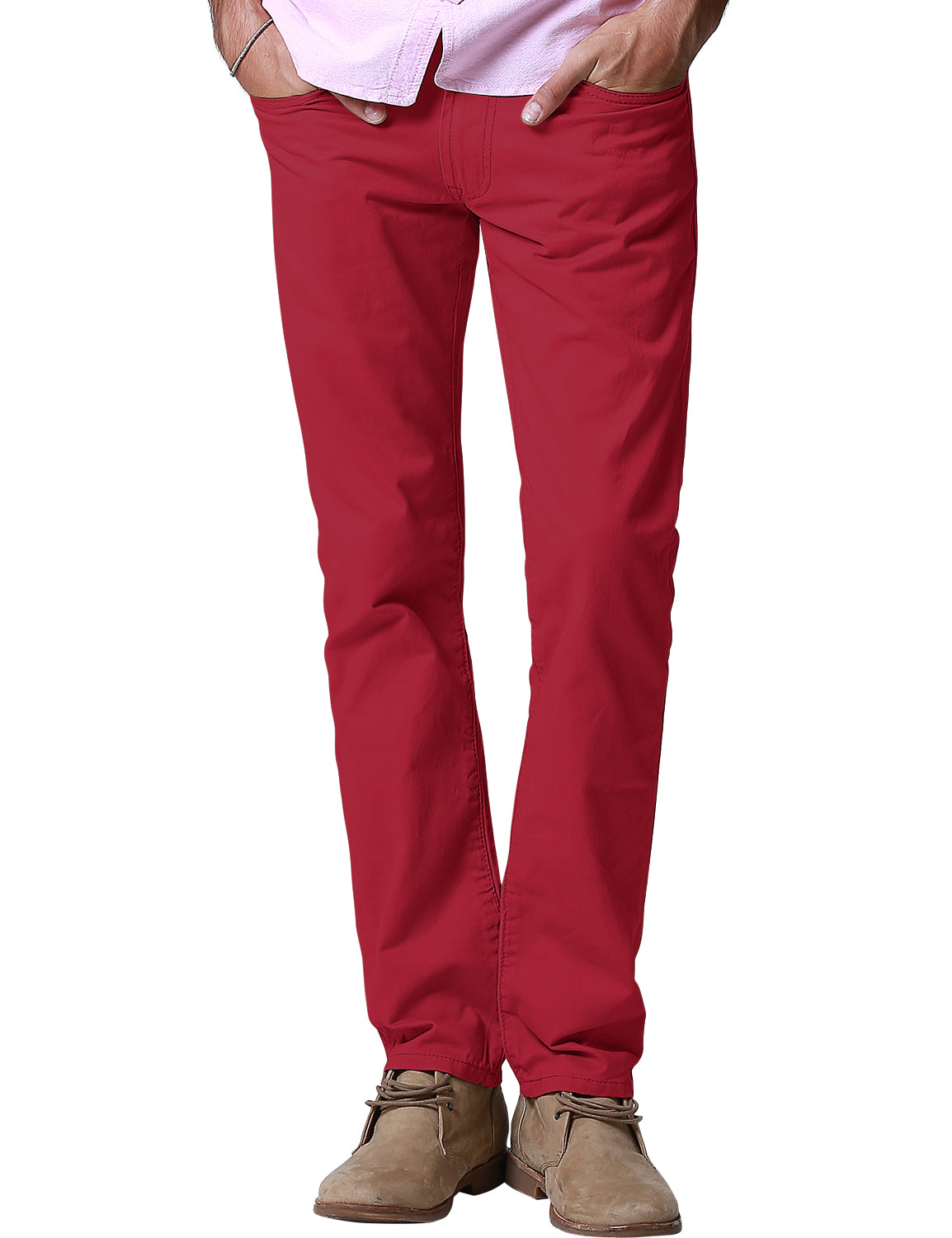 Match Colored Straight Leg Casual Trouser #8140