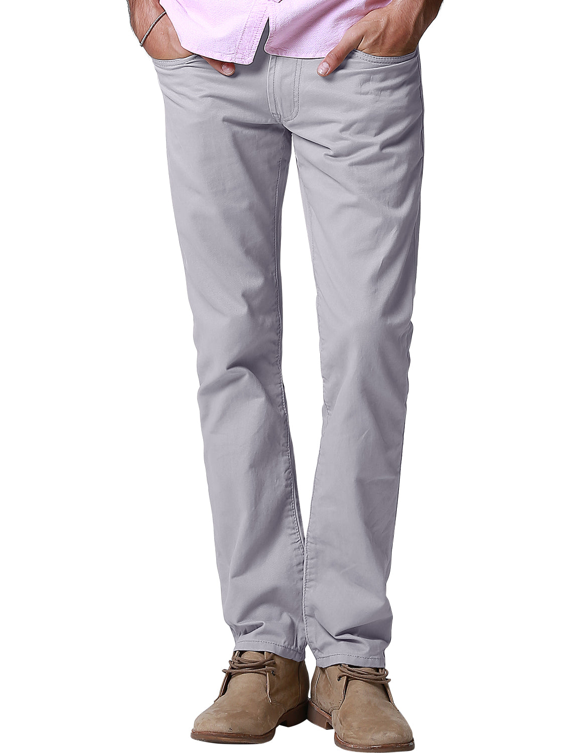 Match Colored Straight Leg Casual Trouser #8140