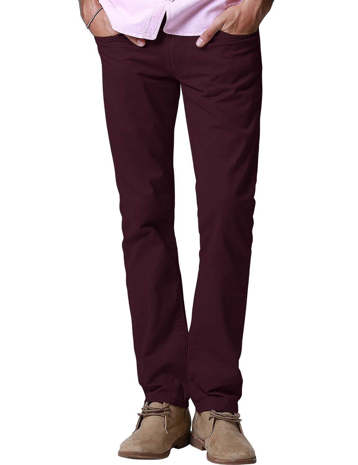 Match Colored Straight Leg Casual Trouser #8140
