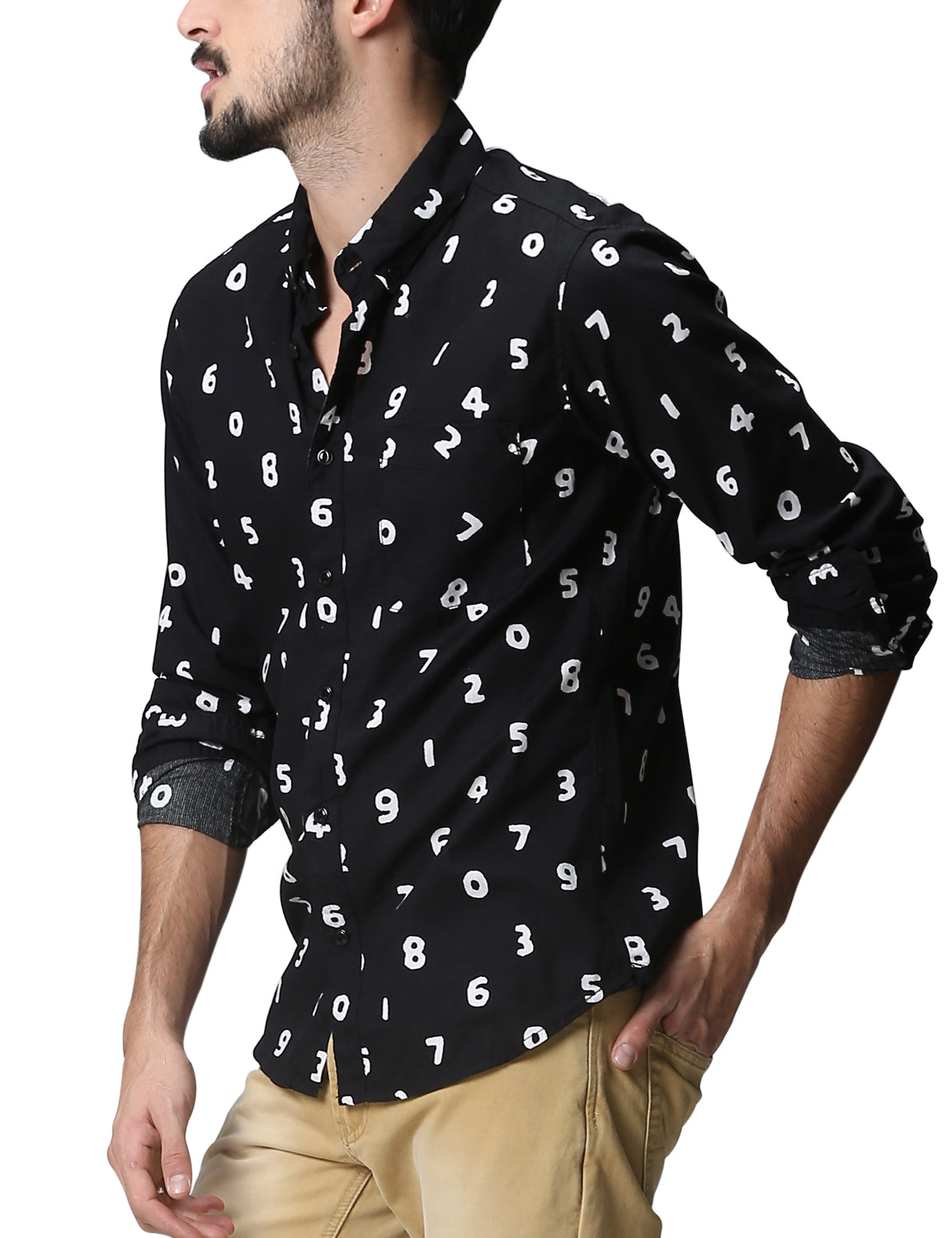 Men's Long Sleeve Printed Shirt G2247