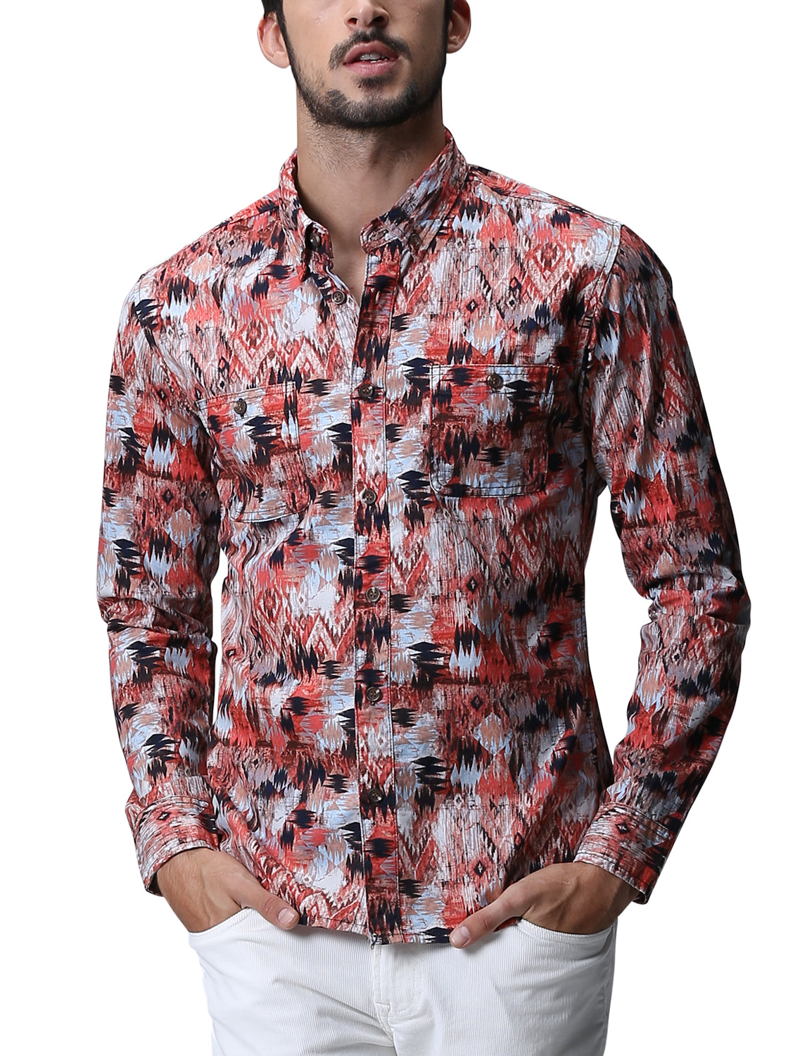 Cotton Long-Sleeved Shirt Casual Shir G2251