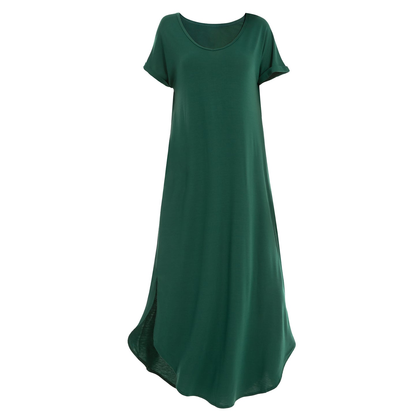 Elastic short sleeved long dress 152