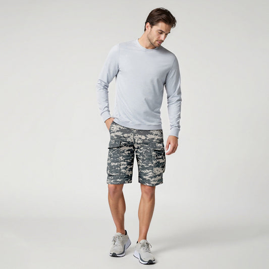 Men's Slightly Stretch Thickness Softness Cargo Short  camo #3204