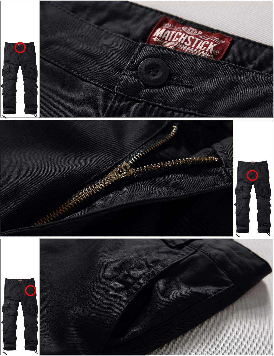 Match Men's Straight Fit Cargo Trouser #3357-2