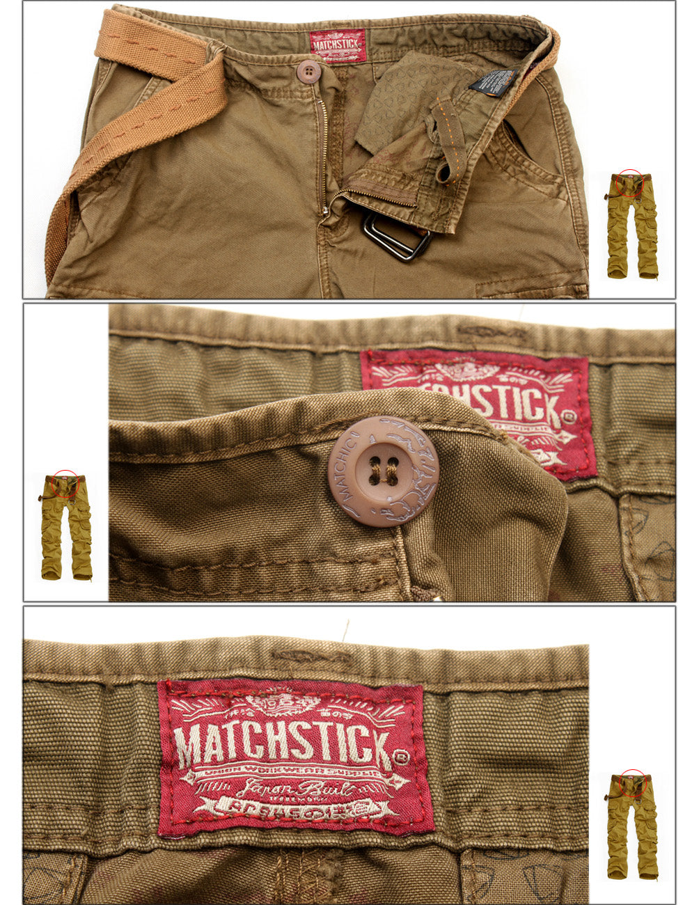 Match Men's Straight Fit Cargo Trouser #6325