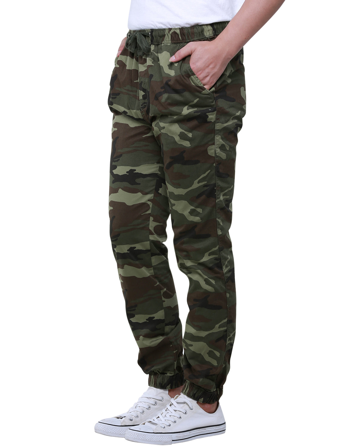 1Men's Straight Tapered Camo Jogger Trousers #6535M