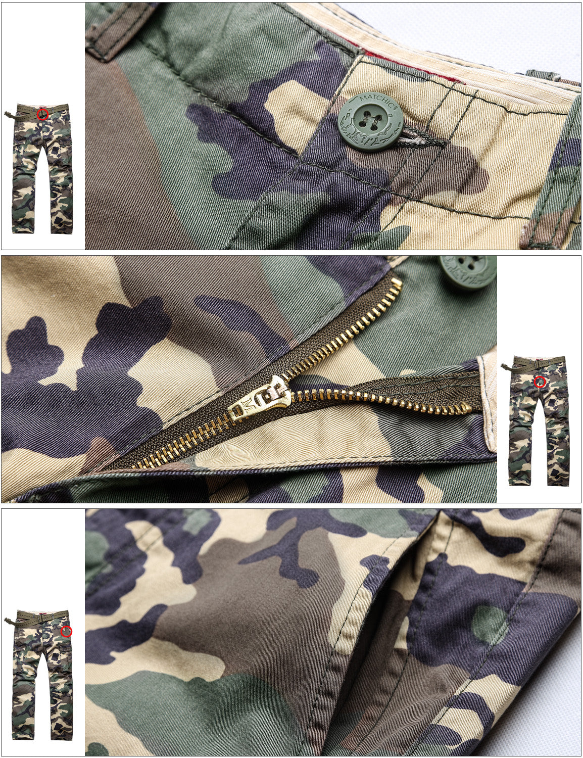 Men's Casual Camo Cargo Pants 6546