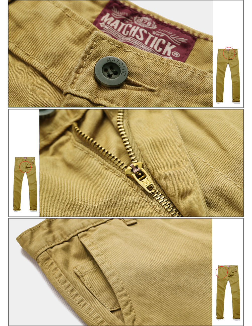 1 Men's Slim Casual Trousers #8025-2