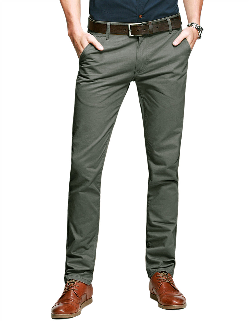 Men's Slim Tapered Casual Trousers #8118