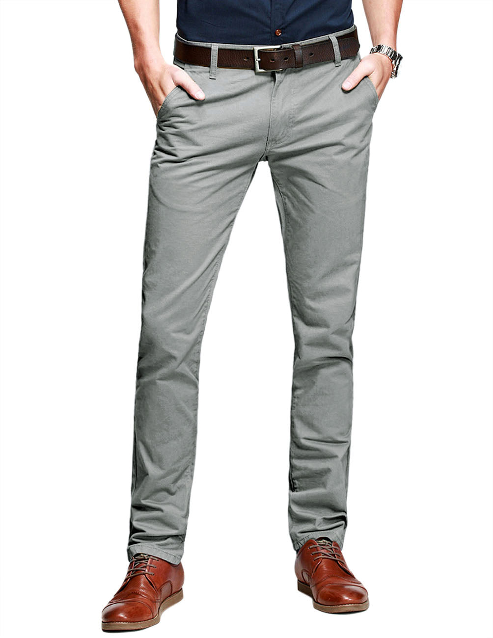 Men's Slim Tapered Casual Trousers #8118