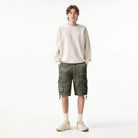 Men's Slightly Stretch Thickness Softness Cargo Short  camo S3612M